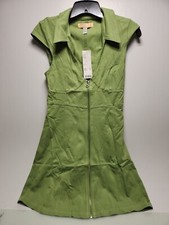 Urban Outfitters Green Amal Zip-Front Mini Dress Size Small RK22