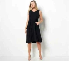 #643 LOGO by Lori Goldstein Rayon 230 Dress Black Size XS