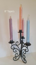 Taper / Dinner 4 Candle Candelabra Holder Gray Iron Metal Brushed Nickel