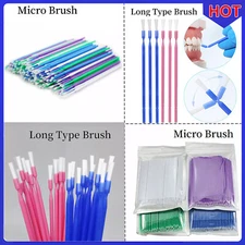 100Pcs Dental Disposable Bendable Micro Brush Applicator/Long Type/Taper Brush