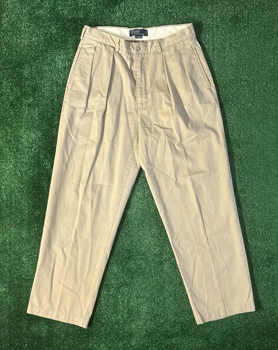 Vintage Polo Ralph Lauren Andrew Pant Mens 34x29 Beige Tan Vintage Polo Ralph Lauren Andrew Pant Mens 34x29 Beige Tan