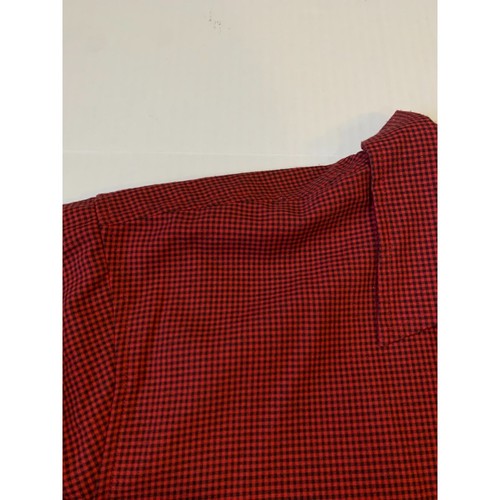 Krazy Kat Womens Size 2X Long Roll Tab Sleeve Checkered Button Up Shirt Red blac - Picture 4 of 4