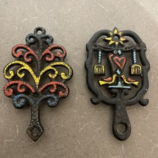 2 Vintage Miniature Cast Iron Trivets, 5 , Country Kitchen, Cabin Life, Retro