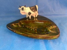 Large Vintage Ceramic Cow Ashtray