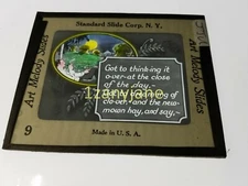 Glass Magic Lantern Slide SONG HIT SLIDE JTU NY GOT TO THINKING IT OVER AT THE C