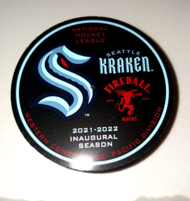 Seattle Kraken NHL FIREBALL WHISKEY 2021-2022 INAUGURAL SHOT GLASS Hockey Puck