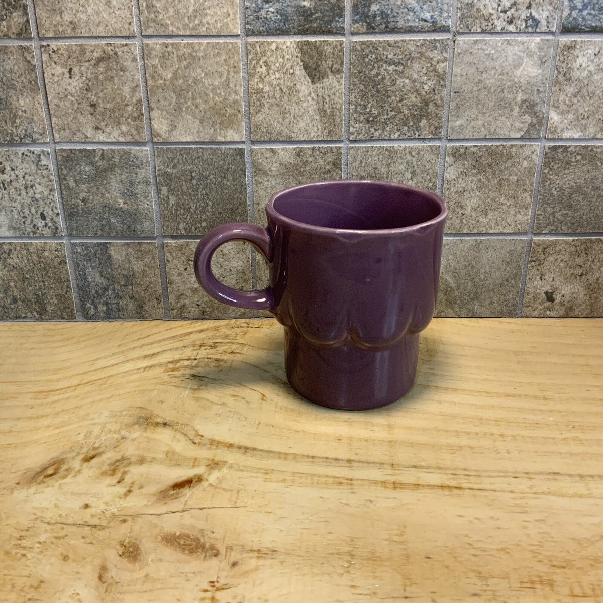 Vintage Coffee Cup Mug MCM Tapered W/3D Drape~Mulberry Japan Vintage Coffee Cup Mug MCM Tapered W/3D Drape~Mulberry Japan