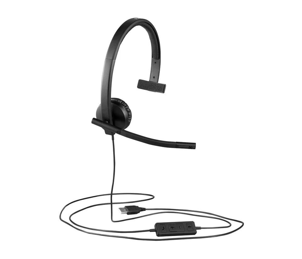 Logitech H570e Mono Wired Headset with Noise-Cancelling Mic, UC Version USB-A - Image 4 of 4