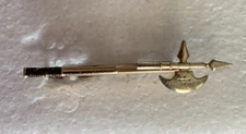 Vintage Hickok Battle Ax Tie Clip Set Gold Toned