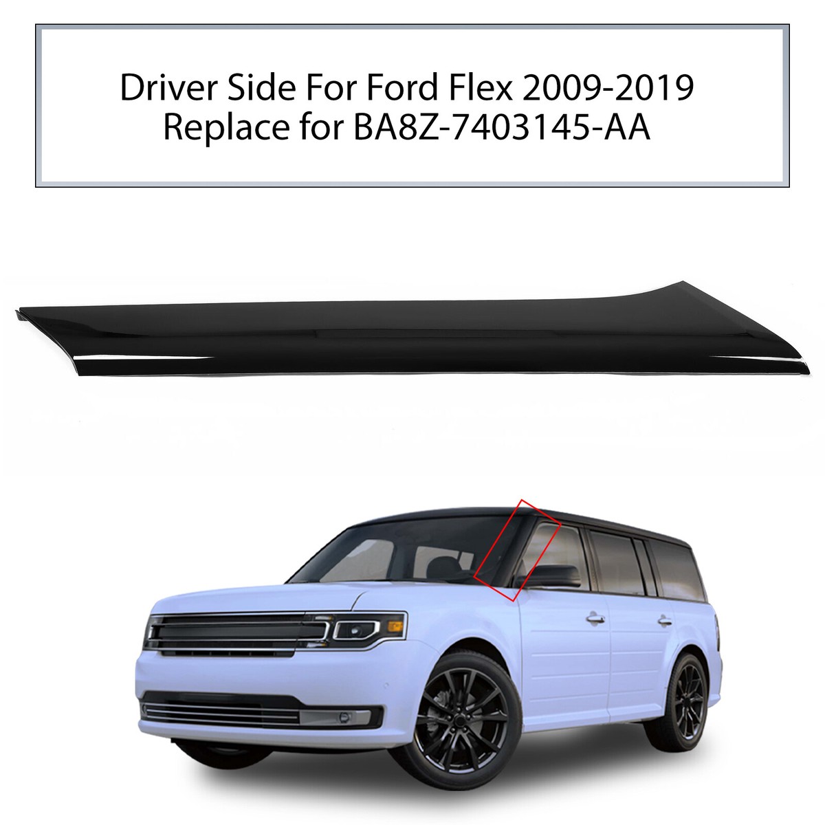 For Ford Flex 2009-2019 Windshield-Outer Pillar Trim Molding