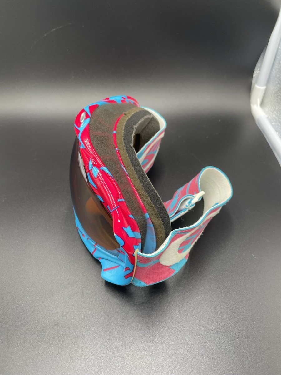 OAKLEY SPLICE BLUE RED TEXT /H.I. PERSIMMON SNOW GOGGLE | eBay