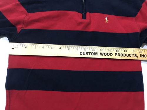 Polo Ralph Lauren Boys XL 18/20 Long Sleeve Pullover Quarter Zip Red Flesh Pony - Picture 5 of 12