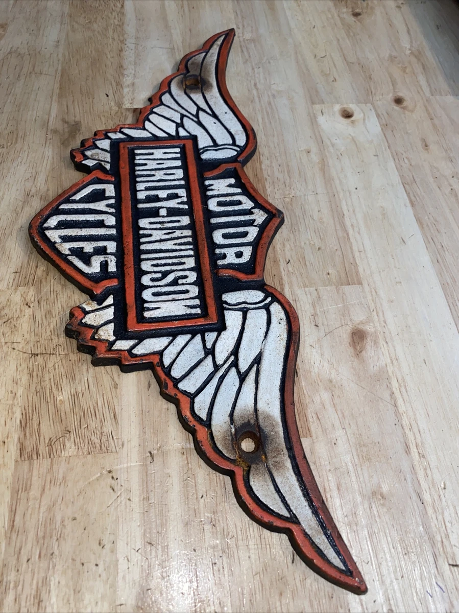 Harley Davidson Sign Plaque Metal Home House Accent Chippy Decor Kitchen Room US