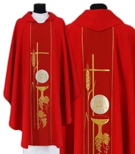 Red Gothic Chasuble with stole Vestment Rouge Casulla Roja Casula Rossa 036C