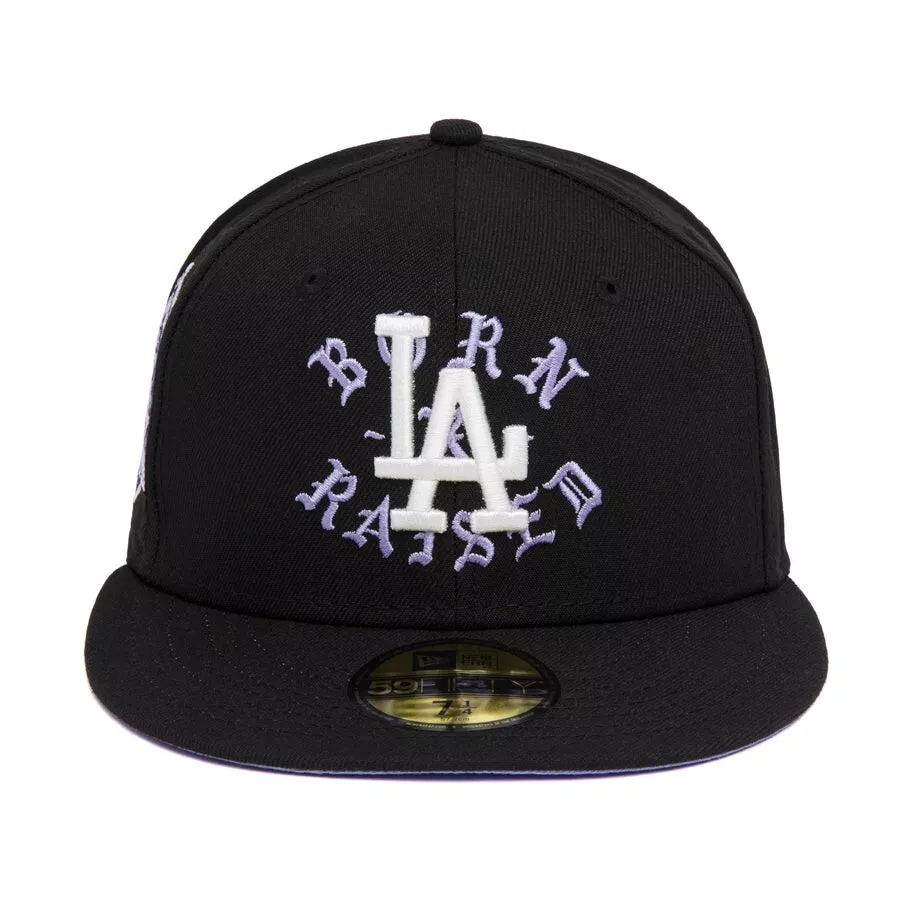 NEW ERA BORN X RAISED DODGERS 60TH ANNIVERSARY PATCH HAT: BLACK