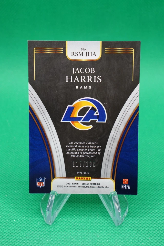 2021 Select Rookie Signature Memorabilia Prizm SP /199 #40 Jacob Harris RPA ES6 - Image 2 of 2