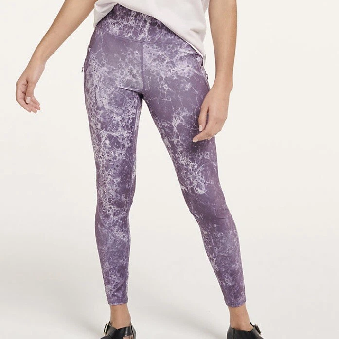 FLX Womens Ascent High Waisted Ankle Leggings XS New with Tags Purple Marble