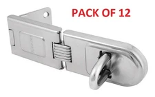PACK OF 12    6-1/4 inch Double Hinged Hasp Zinc Plated Heavy Duty