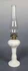 Vintage Art Deco Style White Milk Glass Oil Lamp with Twisted Body