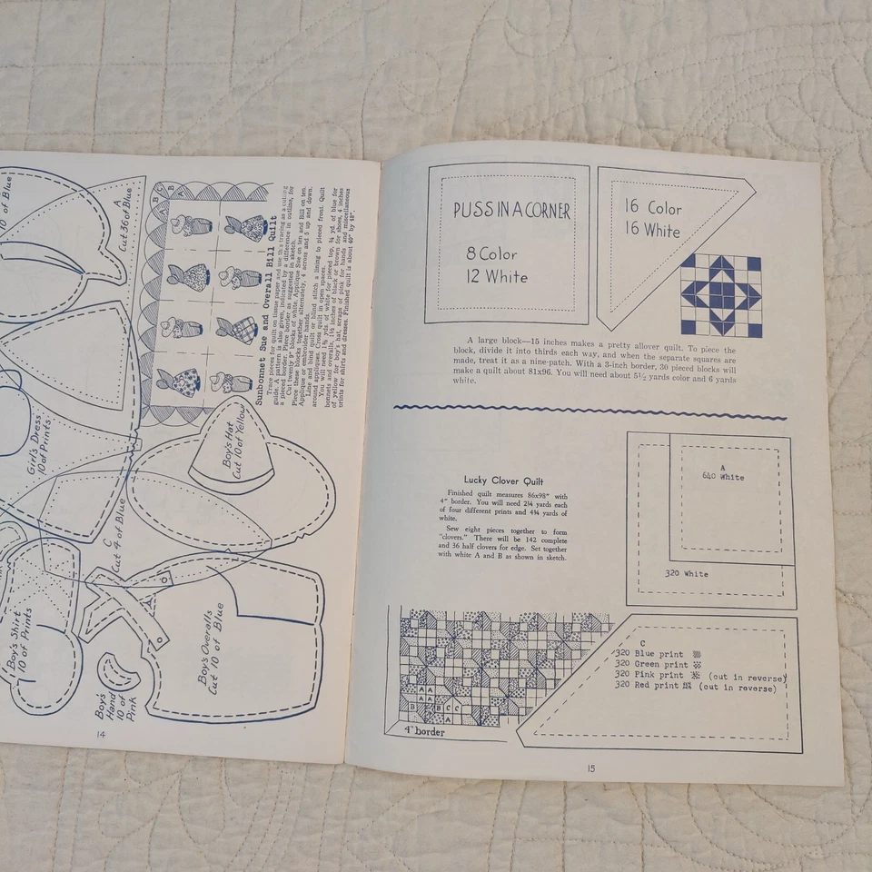 Raro diseño de edredón vintage de tía Martha de los años 50 favoritos antiguo y nuevo no. 3175 Foto 4 de 4