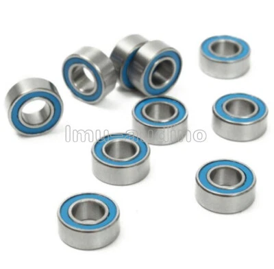 MARKENLOS 10PCS MR105-2RS Rubber Metal Ball Bearing Bearings MR105RS Blue 5x10x4mm