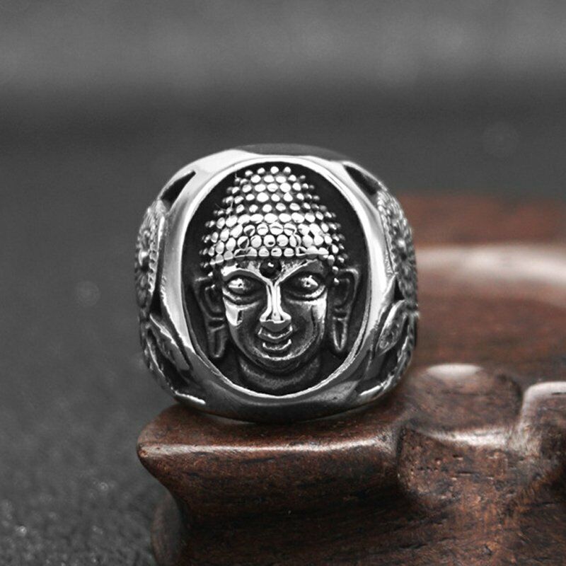 Mendel Mens Thai Gold Plated Buddhist Buddha Ring Men Size 7-15 - Product main view