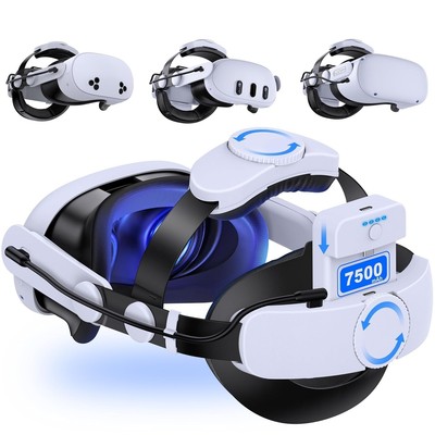 Adjustable and Durable Head Strap for Meta Quest 2/3 with 7500mAh Battery Pack