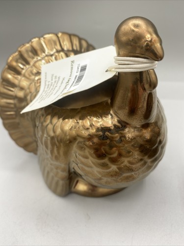 WHITE BARN Turkey Candle Holders Thanksgiving Table Copper Colored Pair Set Of 2 - Picture 12 of 12