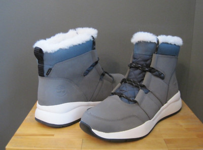 Timberland Women Dk Grey Leather Boroughs Project WP Pull On Boot US 8.5 M NWOB