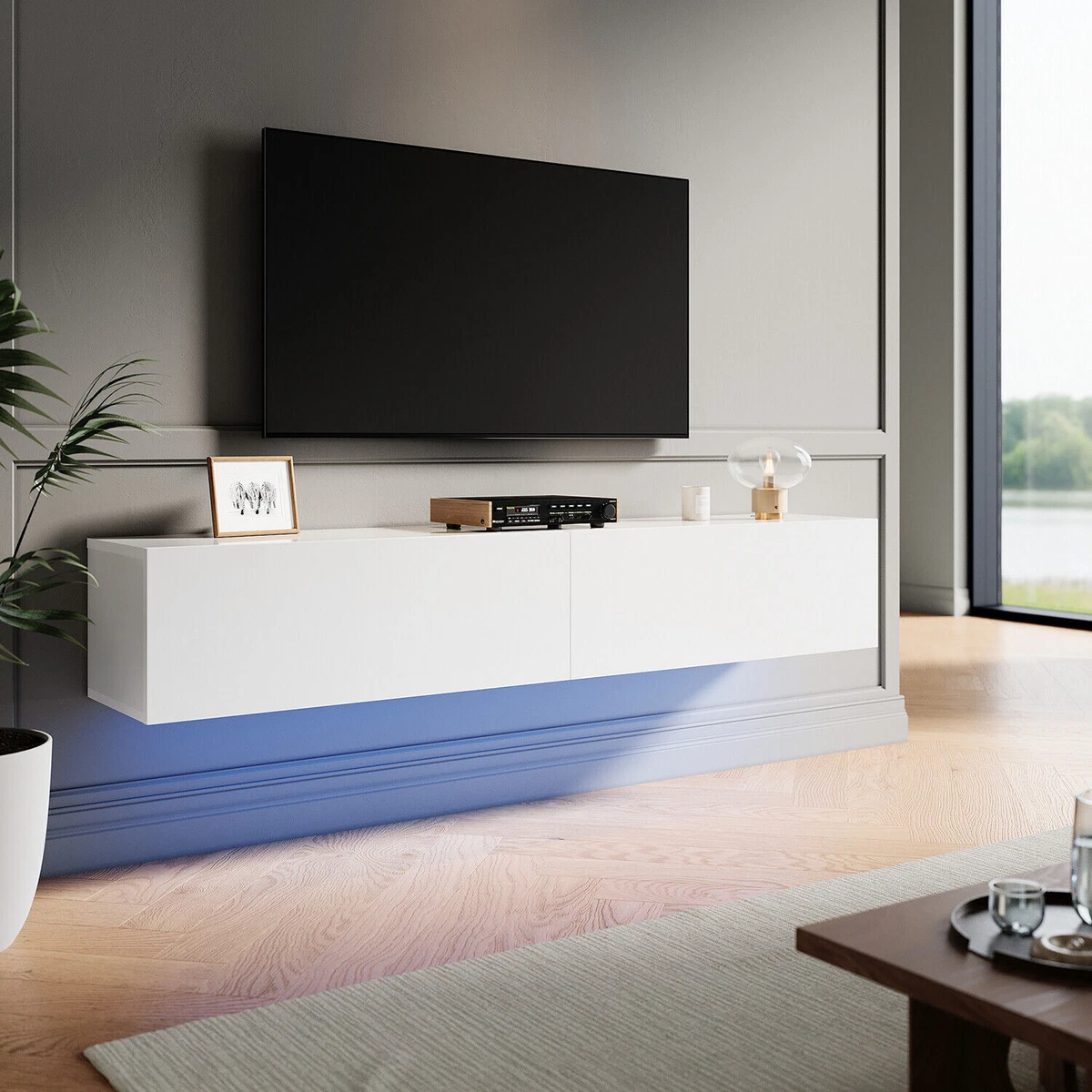 Gloss floating tv sale stand