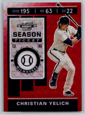 Christian Yelich 2020 Panini Chronicles Contenders Optic Ruby Wave /199 #24