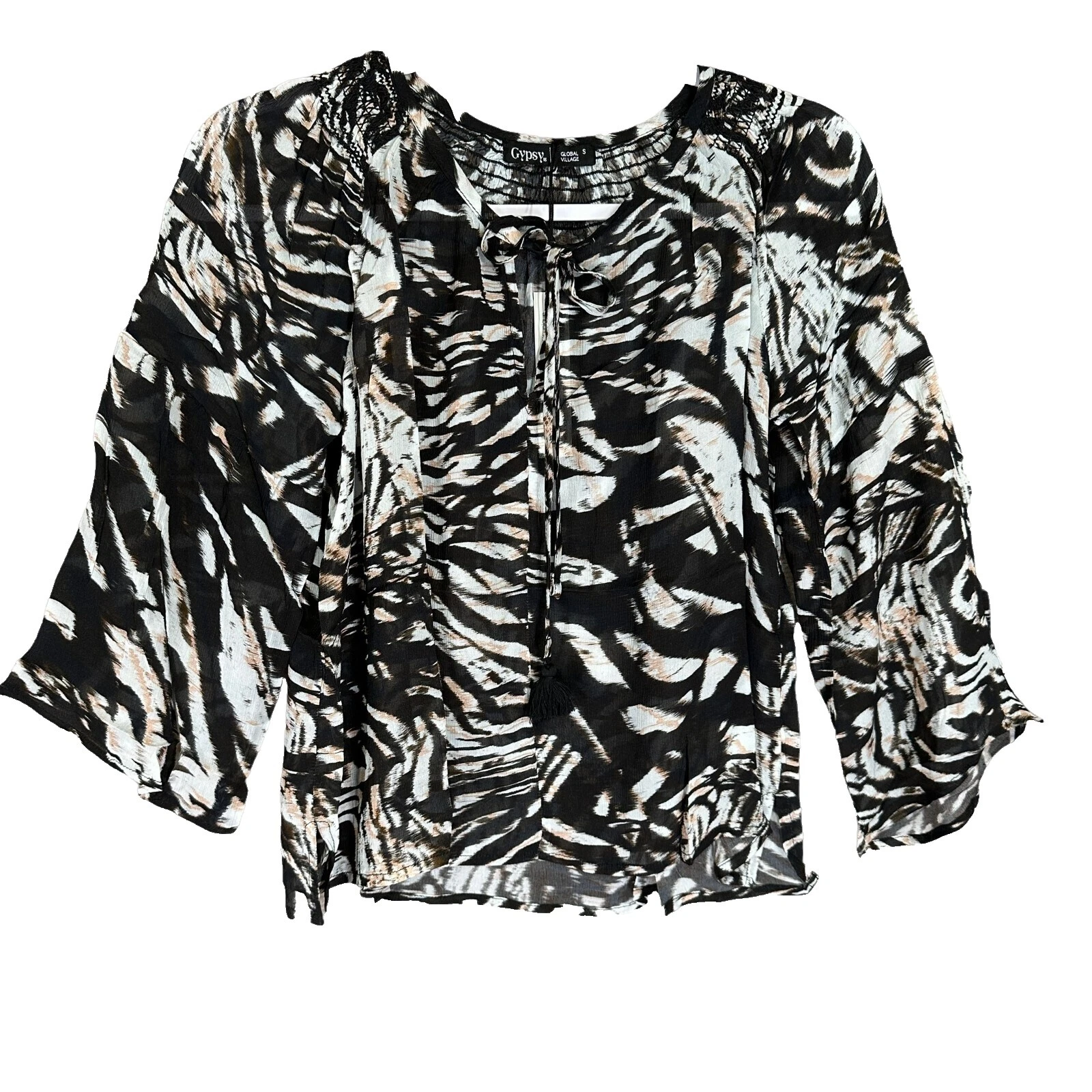 Seda Blusa Informal Estampado de Animales para Mujer