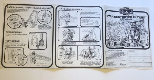 1980 Vintage Star Wars Star Destroyer Playset Instructions Original Kenner Paper