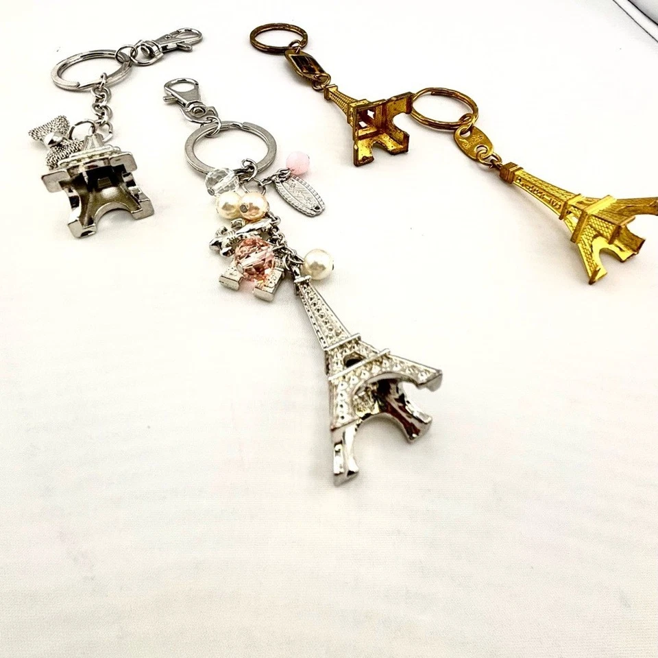 Parisian Eiffel Tower Keychain Bundle - Lot of 4 — 第 2/4 张图片