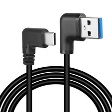 GELRHONR Right Left Angle USB Type C Cable, 90 Degree 1 meter, Black-Right-1M