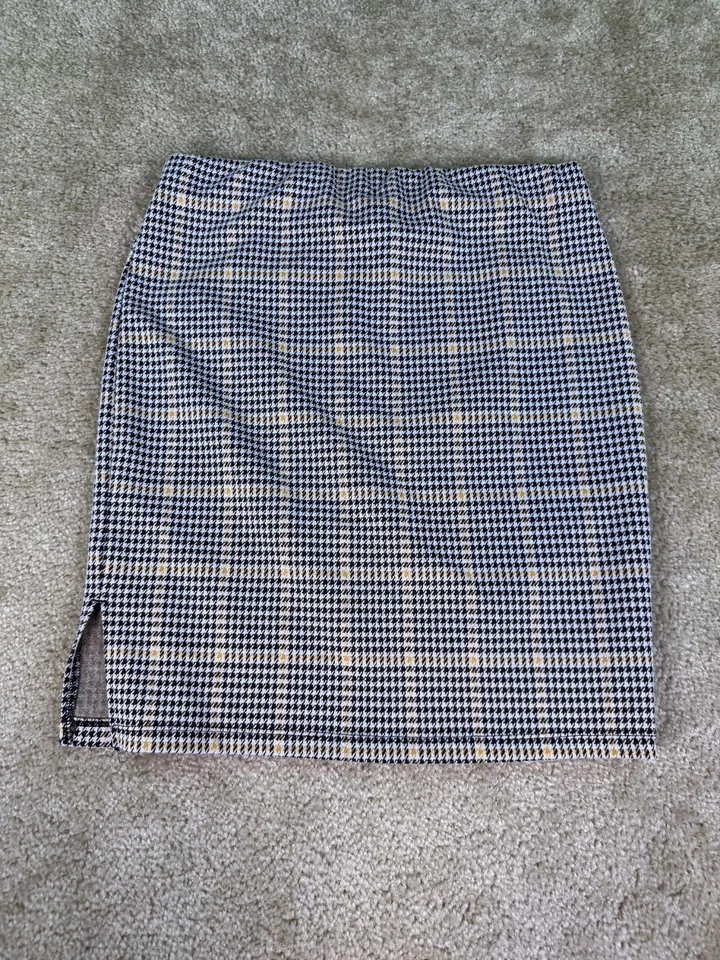 Falda lápiz elástica para mujer So pata de gallo talla grande D034 Foto 3 de 4