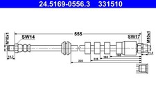 ATE 2x Bremsschlauch 24.5169-0556.3/2x für BMW 5er E60 Touring E61 6er E64 E63