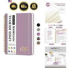 Lined Spiral Journal Notebook for Women, A5 College Ruled Journals for Writin...