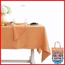 Linen World 60x120 Inch French Linen Tablecloth Pale Peach
