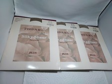 Vintage Fashion Bug Silky Sheer Pantyhose Size Plus 1X-2X Sandalfoot New. Lot 3