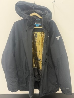 Columbia Titanium Mens L Omni-Heat Infinity Omni-Tech Black Ski Jacket Hooded