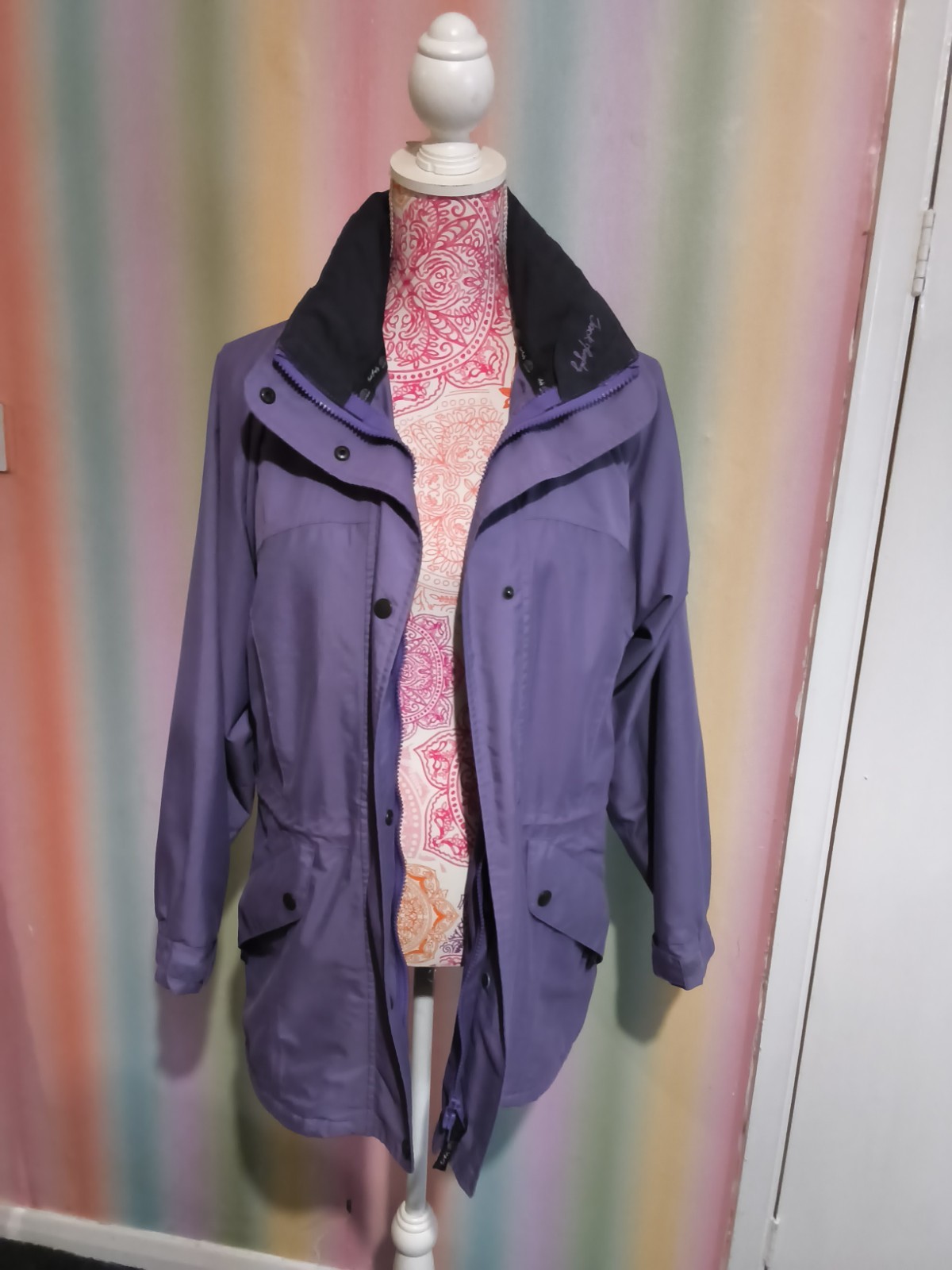 Jack Murphy hooded Jacket Ladies Quilted Coat UK 10 purple image 2