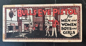 "Bull's Eye Pistol" set from Rawlins, WY - w/ instructions, brochure, orig. box