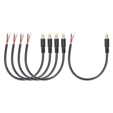 5pcs DC Power Pigtails Cables, Male 5.5mm x 2.5mm 25cm