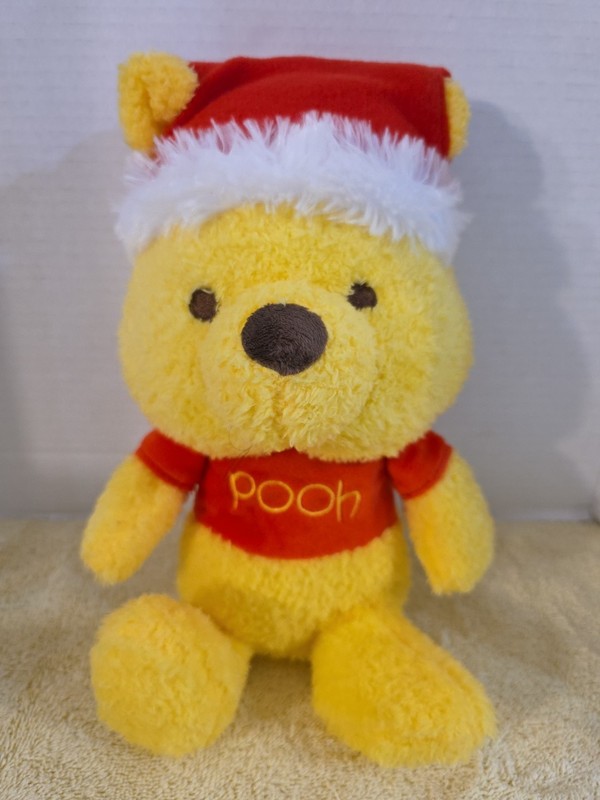 VTG Disney Baby Winnie The Pooh Christmas Plush Stuffed Toy Bear  14”