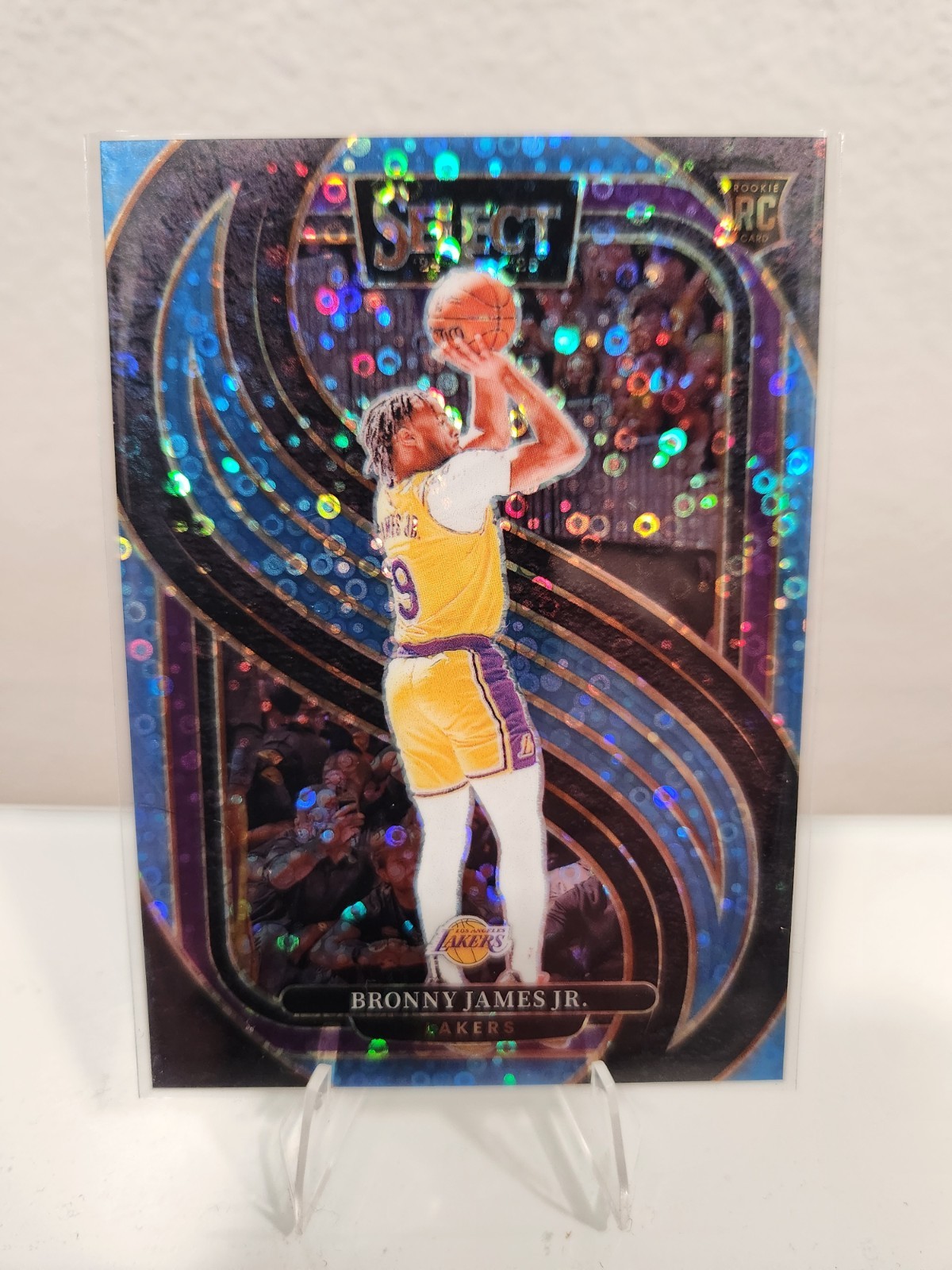 2024-25 Panini Select - Premier Level Bronny James Light Blue Disco Prizm /99