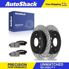 Rear Drilled Slotted Brake Rotors Ceramic Pads for Chevy Silverado 1500 V8