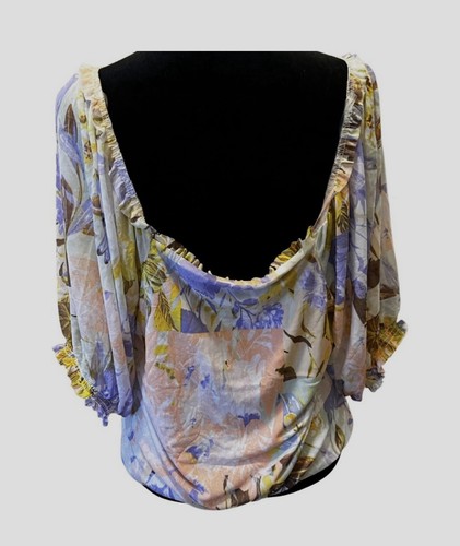 INC NWT Printed Floral Lightweight Shirt Top Tie Front Front S/S Top Sz 2X $59 - Picture 2 of 4