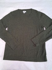 J.Crew Size M Teddie Pullover Sweater Crewneck Cotton Wool Blend Hthr Loden