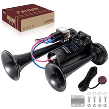 Black Air Horn for Truck Train Horn for Car Loud Car Horn with Button Truck H...